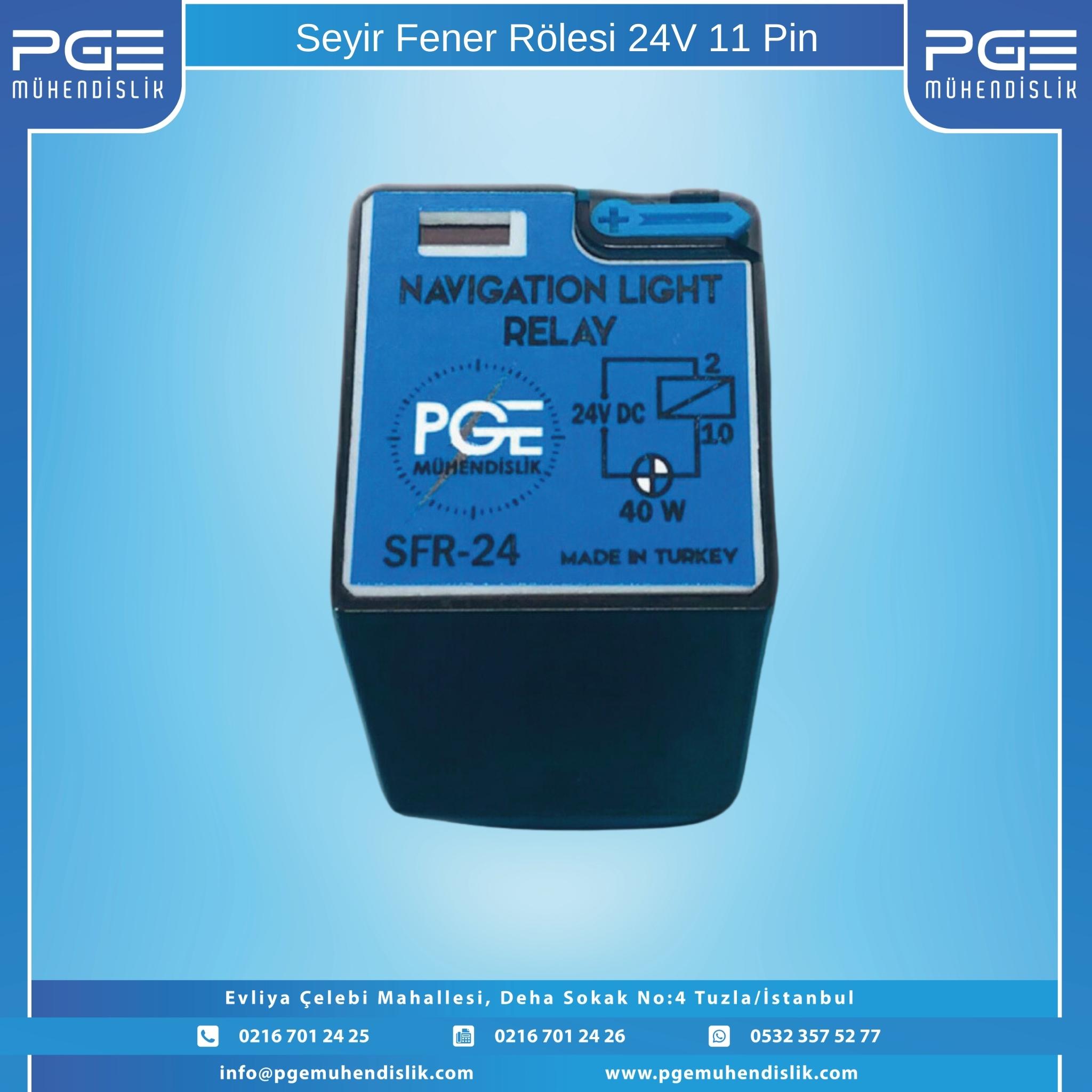 Seyir Fener Rölesi 24V DC 11 Pin